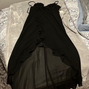 Black high low dress
